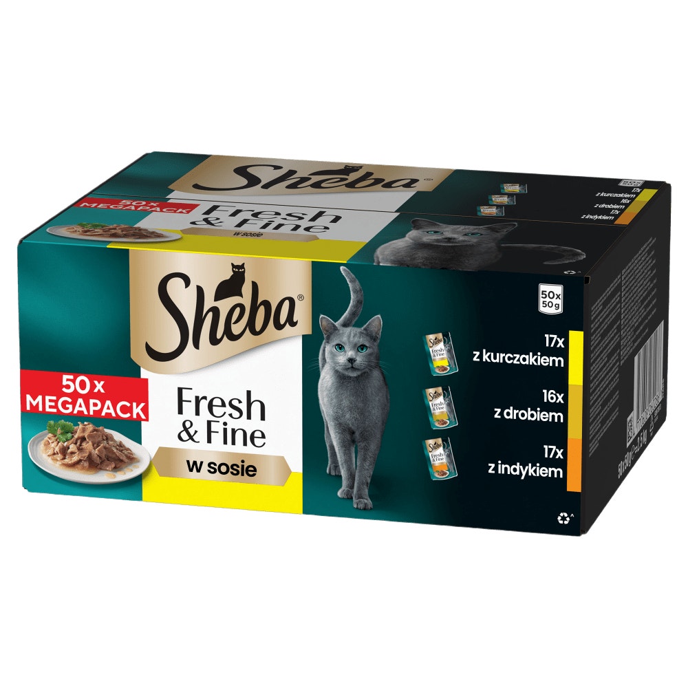 SHEBA® Fresh & Fine Drobiowe Smaki w sosie 50x50 g - 1