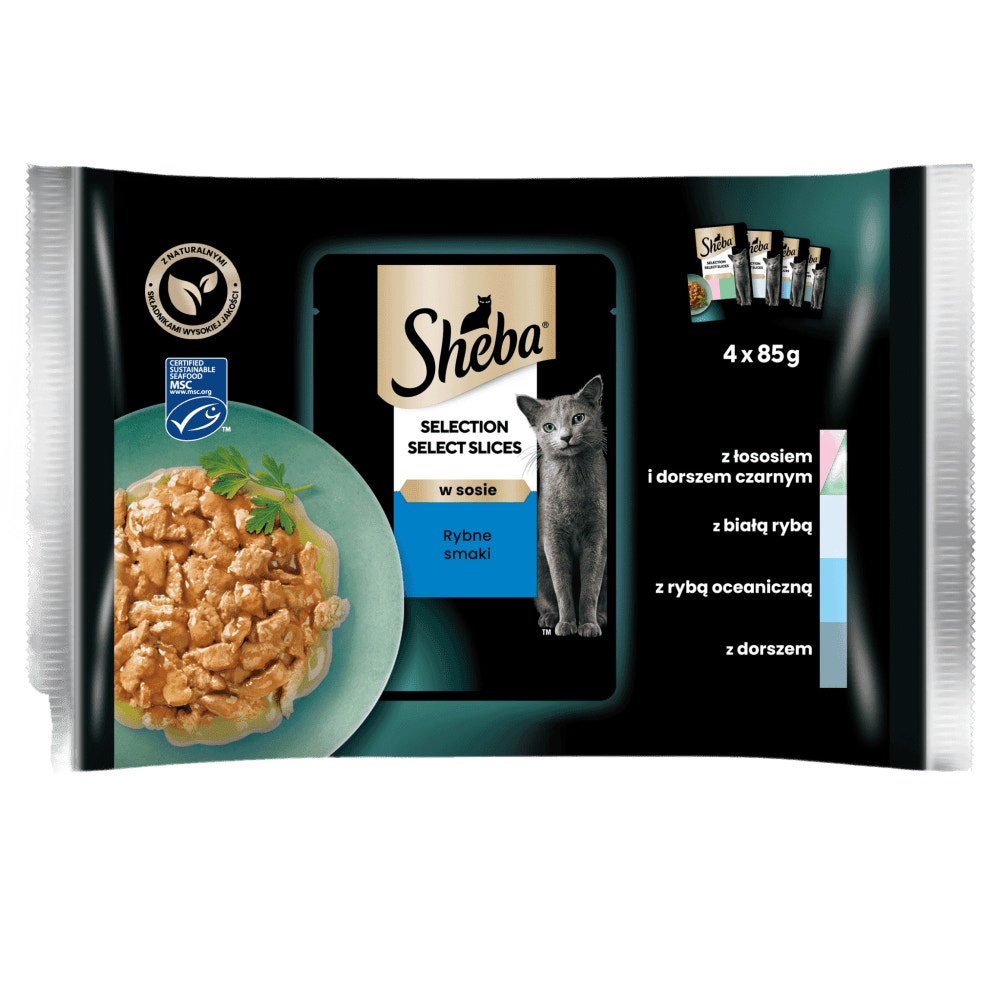 SHEBA® Selection Rybne Smaki w sosie 4 & 12x85 g - 1