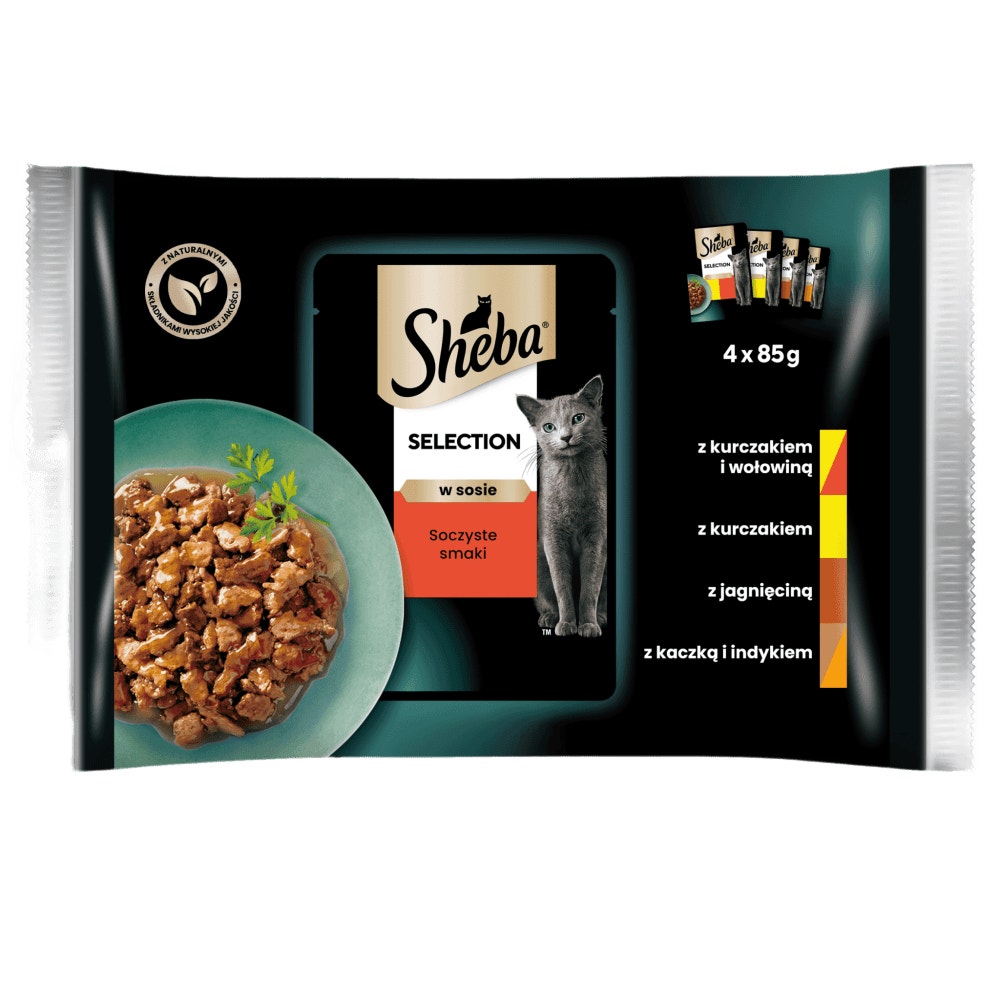 SHEBA® Selection Soczyste Smaki w sosie 4 & 12x85 g - 1